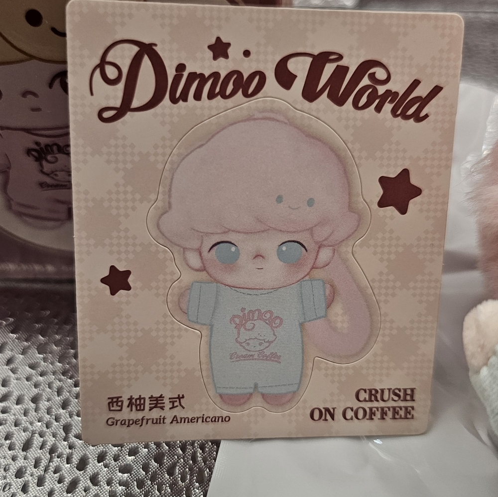 Pop Mart Dimoo World Plush Crush On Coffee Grapefruit Americano w/ Box & Card - Picture 3 of 4